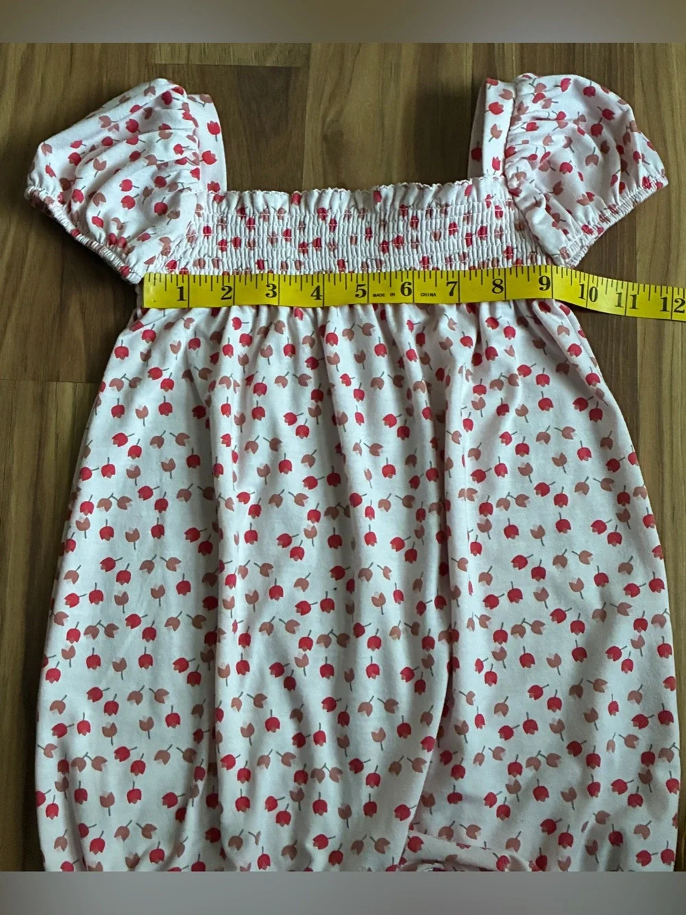 7 For All Mankind Baby Girl Smocked Bubble Romper Pink Floral Size 24M